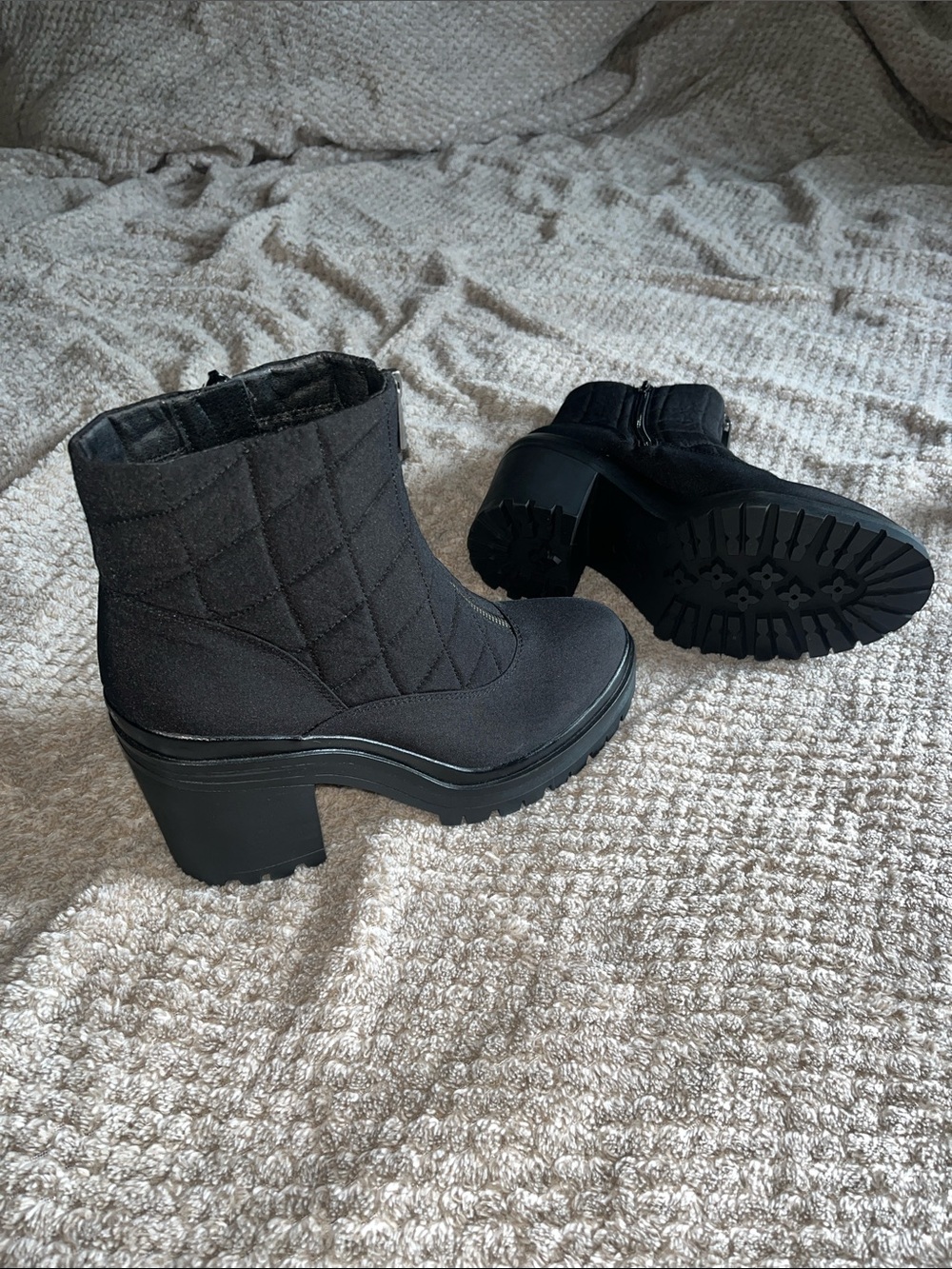 Mix No. 6 Black Quilted Platform Ankle Boots